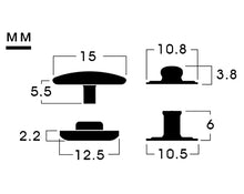 이미지를 갤러리 뷰어에 로드 , YKK | 15mm 컨벡스 탑 S 스프링 스냅 패스너 | YC15*MI
