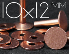 Load image into Gallery viewer, RIVETER | 10mm Solid Copper Belt Rivet & Burr | ER-BR10