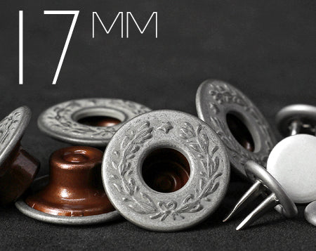 Trimming Shop 17mm Ottone Jeans Bottoni in Bronzo e Perni
