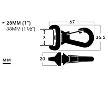 Load image into Gallery viewer, UTX / Duraflex | 25MM (1”), 38MM (1-1/2”) Heavy-duty POM Swivel Snap Hook | C3SH-4