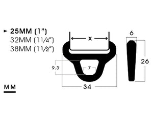 25MM(1”), 32MM(1-1/4”), 38MM(1-1/2”) POM D-링 | A1D-1