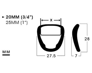 UTX / Duraflex | 20MM (3/4”), 25MM (1”) POM D-ring | C3D-9