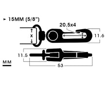 Load image into Gallery viewer, YKK | 16MM (5/8”) POM Lightweight Swivel Snap Hook | LN15Z