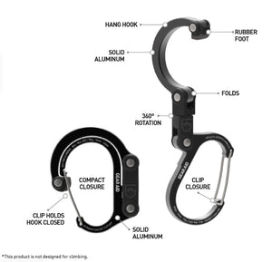 Heroclip | Multifunctional Carabiner Gear Clip and Hook | CA-A14