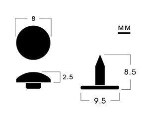 8mm Mushroom Head Jeans Rivet | EK-JM8*85