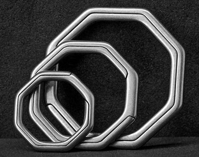 [ LIMITED VERSION ] 17 / 22 / 30 MM Titanium Octagon Split Ring | EKR-TF