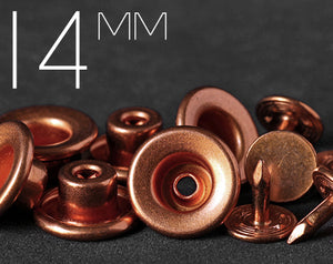 14mm Concave-top Donut Jeans Fly Button with Copper Tack | KHCB-PC14