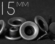 Load image into Gallery viewer, RIVETER | 15mm Concave-top Donut Jeans Button with Copper Tack | KHCB-PC15