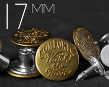 Load image into Gallery viewer, RIVETER | { LIMITED } 17mm Long-shank COMFORTS Watch the Wave Jeans Button | KSCB-CW17