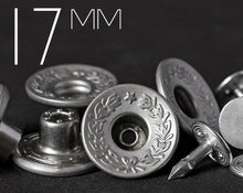 Load image into Gallery viewer, RIVETER | { LIMITED } 17mm Long-shank 1 STAR &amp; WREATH Jeans Button | KSCB-L1C17