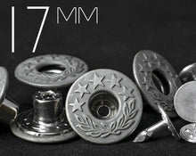 Load image into Gallery viewer, RIVETER | 17mm Long-shank 5 STARS &amp; WREATH Jeans Button | KSCB-LB17