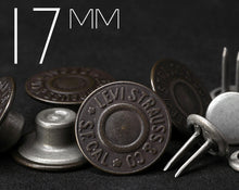 이미지를 갤러리 뷰어에 로드 , DIY Replacement | Authentic Levi's Vintage Clothing Hardware YKK NEWMAX 17mm Twin-prong Jeans Button | LTCB-17S