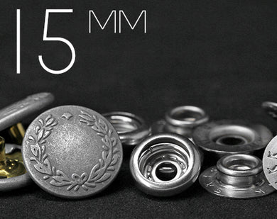 YKK | 15mm Laurel Wreath Ring-spring Snap Fastener | YL15-SK35M