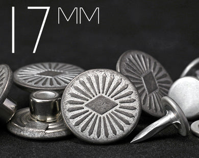 YKK | 17mm Diamond Flower Single Prong Jeans Button | YPCB-DF17