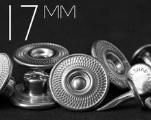 Load image into Gallery viewer, YKK | 17mm NET-PATTERN Jeans Button with Extra-long Aluminum Tack | YPCB-INA17E