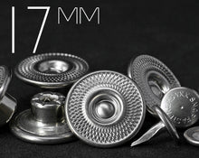 Load image into Gallery viewer, YKK | 17mm NET-PATTERN Single Prong Jeans Button with Matching Aluminum Tack | YPCB-INA17Y