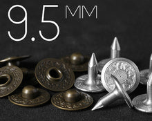 Load image into Gallery viewer, YKK | 9.5mm Laurel Wreath Nipple Jeans Rivet | YR-LN95
