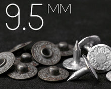 Load image into Gallery viewer, YKK | 9.5mm Laurel Wreath Nipple Jeans Rivet | YR-LN95