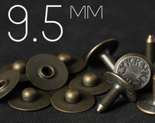 Load image into Gallery viewer, YKK | Full-brass 9.5mm Nipple Jeans Rivet with Matching Tack | YR-N95C