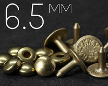 Load image into Gallery viewer, YKK | 6.5mm Full-brass Convex Hollow Jeans Rivet | YR-OC65F