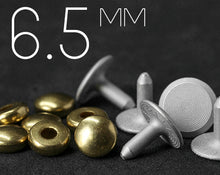 Load image into Gallery viewer, YKK | 6.5mm Convex-top Hollow Jeans Rivet with Copper Tack | YR-OC75C