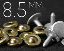 Load image into Gallery viewer, YKK | 8.5mm Hollow Nipple Jeans Rivet with Solid Copper Tack | YR-ON85C