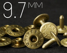 이미지를 갤러리 뷰어에 로드 , YKK | 9.7mm UNIVERSAL Full-brass Bull's Eye Jeans Rivet | YR-WU97M