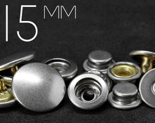 Load image into Gallery viewer, YKK | 15mm Convex Top Capped Ring-spring Snap Fastener | YC15*SK3X