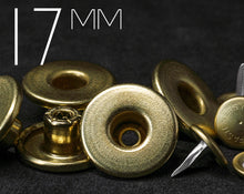 이미지를 갤러리 뷰어에 로드 , YKK | 17mm One-piece Flat-top Jeans Button with Aluminum Matching Tack | YSCB-F17FY