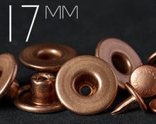 이미지를 갤러리 뷰어에 로드 , YKK | 17mm Full-brass One-piece Flat-top Single Prong Jeans Button | YSCB-F17F