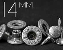 Load image into Gallery viewer, YKK | 14mm LAUREL WREATH Single-prong Donut Jeans Button | YSCB-FL14Y