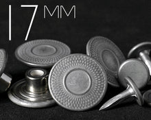 Load image into Gallery viewer, YKK | 17mm Rimmed Net-Pattern Closed-cap Jeans Button | YSCB-RNC17