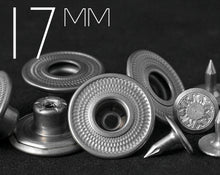 Load image into Gallery viewer, YKK | 17mm Rimmed Net-Pattern Open-top Single Prong Jeans Button | YSCB-RNH17