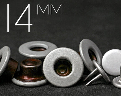 YKK | 14mm Flat-top Twin-prong Jeans Fly Button | YTCB-F14