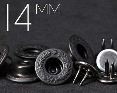 YKK | 14mm Short-shank Laurel Wreath Twin-prong Jeans Fly Button | YTCB-FL14C