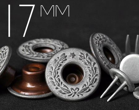 YKK | 16.8mm ツインプロング ローレルリース ドーナツ ジーンズ ボタン | YTCB-FL168