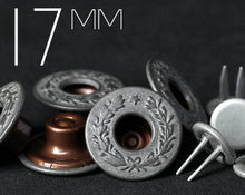 画像をギャラリービューアに読み込む, YKK | 16.8mm ツインプロング ローレルリース ドーナツ ジーンズ ボタン | YTCB-FL168