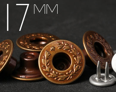 YKK | 17mm LAUREL WREATH Twin Prong Jeans Button | YTCB-FL17