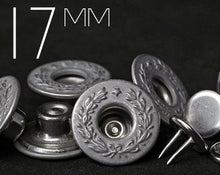 Load image into Gallery viewer, YKK | 17mm LAUREL WREATH Twin Prong Jeans Button | YTCB-FL17