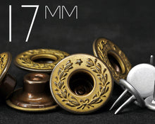 Load image into Gallery viewer, YKK | 17mm Laurel Wreath Twin-prong Jeans Button | YTCB-FL17