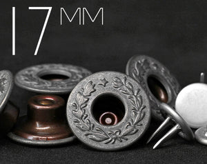 YKK | 17mm Laurel Wreath Twin-prong Jeans Button | YTCB-FL17