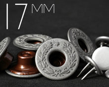 Load image into Gallery viewer, YKK | 17mm Laurel Wreath Twin-prong Jeans Button | YTCB-FL17