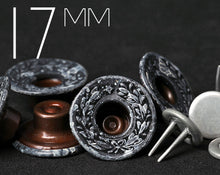 Load image into Gallery viewer, YKK | 17mm LAUREL WREATH Irregular-shaped Extra-Long-Twin-prong Jeans Button | YTCB-IL17E