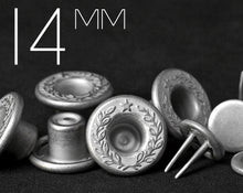 Load image into Gallery viewer, YKK | 14mm Long-shank LAUREL WREATH One-piece Extra-Long-Twin-Prong Jeans Fly Button | YTCB-L14E