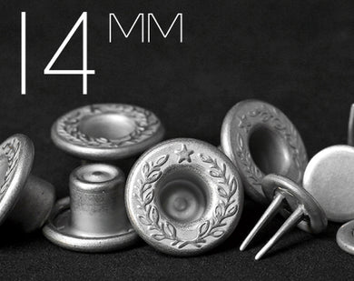 YKK | 14mm Long-shank LAUREL WREATH One-piece Extra-Long-Twin-Prong Jeans Fly Button | YTCB-L14E