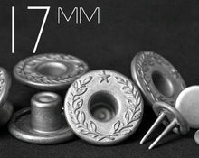 Load image into Gallery viewer, YKK | 17mm Long-shank LAUREL WREATH One-piece Extra-Long-Twin-Prong Jeans Fly Button | YTCB-L17E