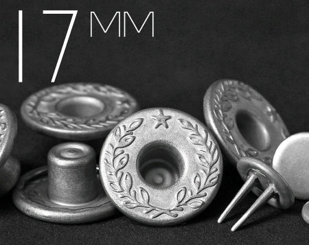 YKK | 17mm Long-shank LAUREL WREATH One-piece Extra-Long-Twin-Prong Jeans Fly Button | YTCB-L17E