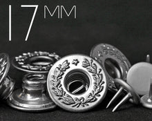 Load image into Gallery viewer, YKK | 17mm Laurel Wreath Flat-top S-ring Twin-prong Jeans Button |  YTCB-SF17