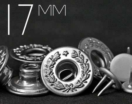 YKK | 17mm Laurel Wreath Flat-top S-ring Twin-prong Jeans Button |  YTCB-SF17