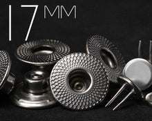 Load image into Gallery viewer, YKK | 17mm Sunburst Pattern Twin-prong Jeans Button with Extra-long Tack | YTCB-SP17E